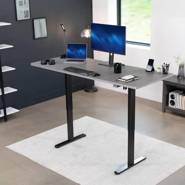 Alt view image 2 of 7 - VIVO Electric 71 x 30 Stand Up Desk Workstation, Dark Gray Top, Black Frame
