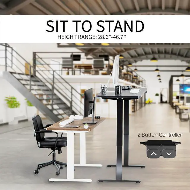 Alt view image 5 of 7 - VIVO Electric 71 x 30 Stand Up Desk Workstation, Dark Gray Top, Black Frame