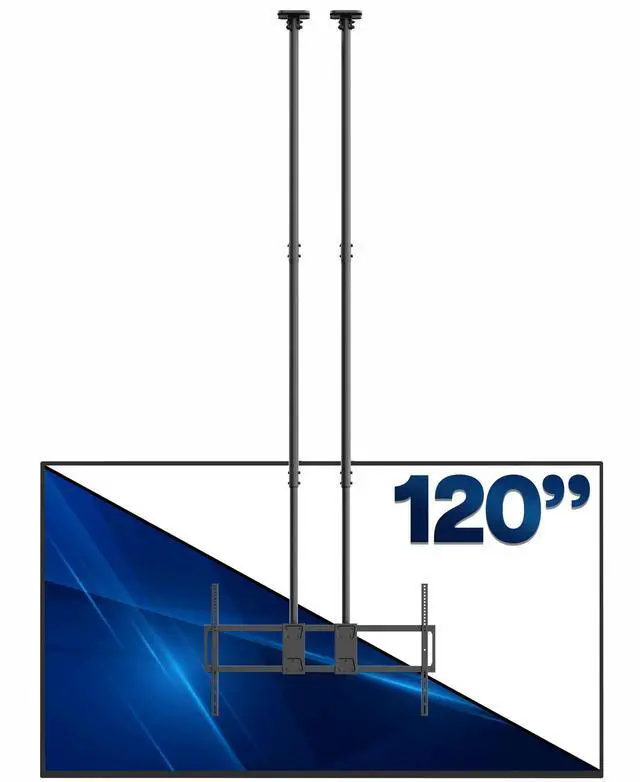Main image of VIVO Extending Large Ceiling TV Mount, 60 to 120 inch Screens, Dual 10ft Poles