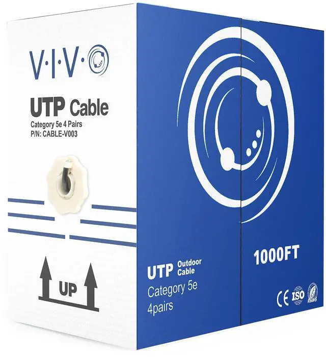Main image of VIVO 1,000ft Cat5e Ethernet Network Cable UTP Waterproof Outdoor Burial LAN