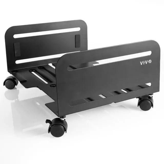Main image of VIVO Black Computer Large Desktop ATX Case, CPU Rolling Stand, Adjustable Cart