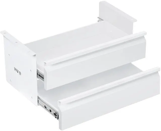 Main image of VIVO White Dual Level 16" Pull Out Under Desk Storage Drawer Set without Shell
