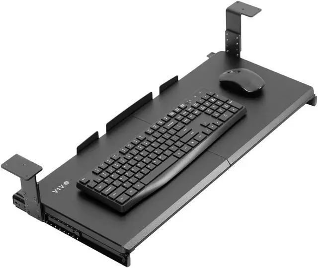 Main image of VIVO Black Height Adjustable Under Desk Keyboard and Mouse Slide-Out Drawer