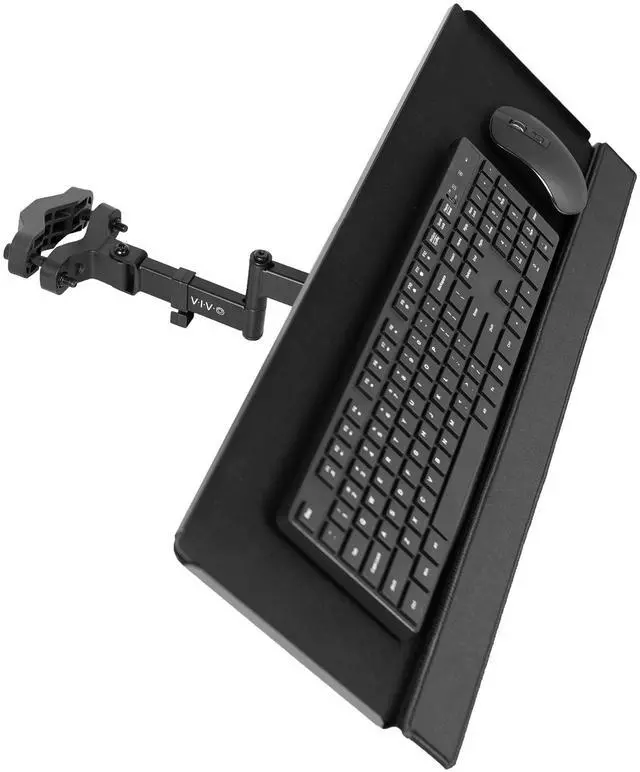 Main image of VIVO Steel Universal Full Motion Pole Mount, 26 Inch Keyboard and Mouse Tray
