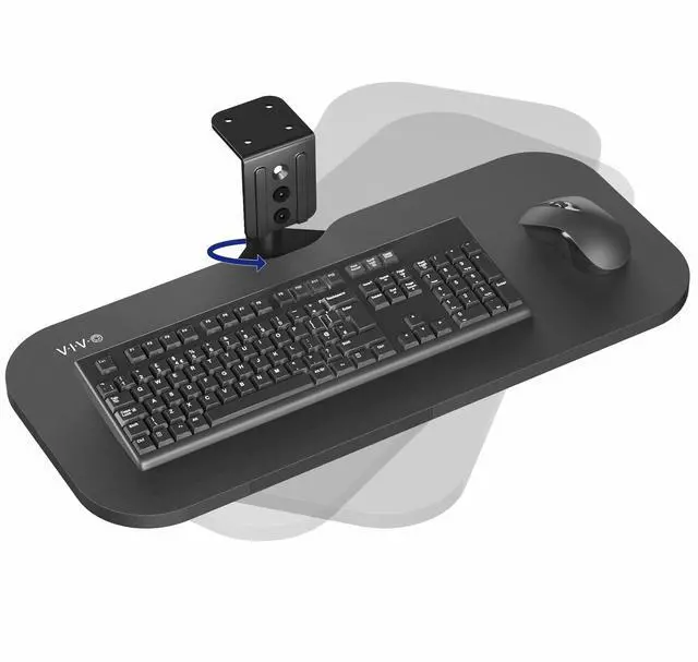 Main image of VIVO Black 23 x 10 inch Screw-In Rotating Computer Keyboard and Mouse Tray