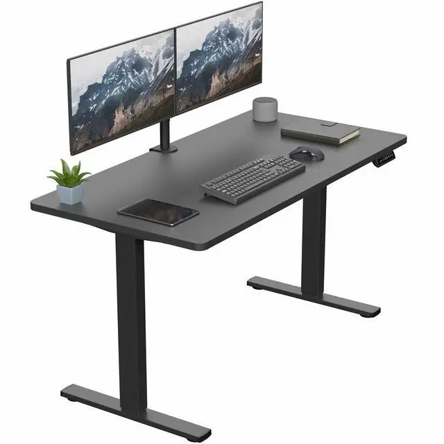 Main image of VIVO Electric 55 x 28 Stand Up Desk, Black Table Top, Black Frame