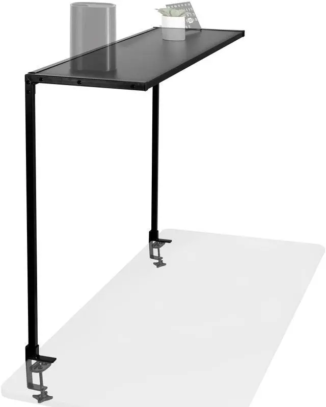 Main image of VIVO Black Clamp-on Overhead 42" Desk Shelf, Raised Accessory Platform Organizer