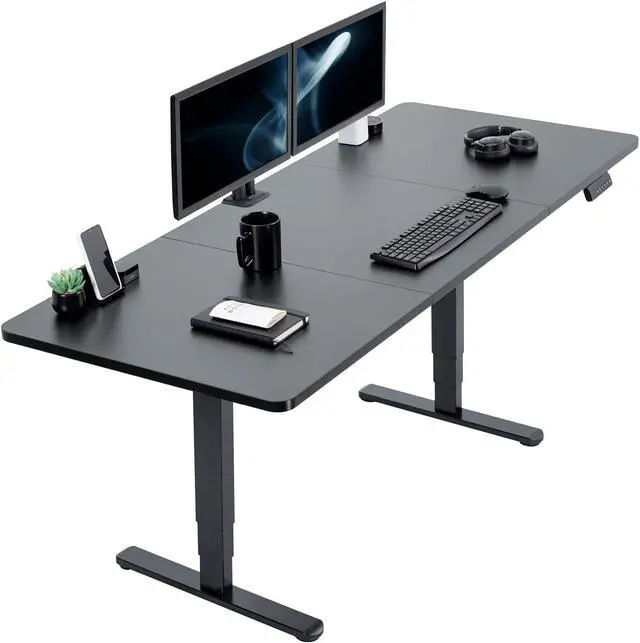 Main image of VIVO Electric 71 x 30 Stand Up Desk Workstation, Black Table Top, Black Frame