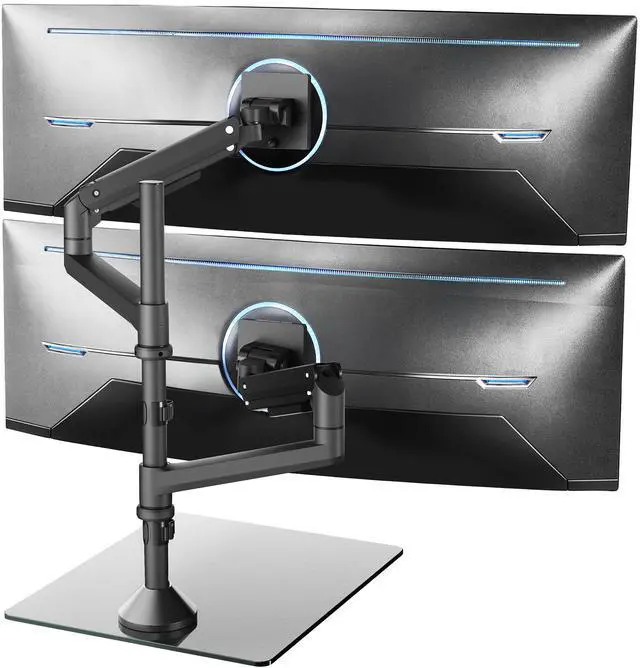 Main image of VIVO Pneumatic Dual Ultrawide Monitor Desk Stand, Up to 49 inch Computer Screens