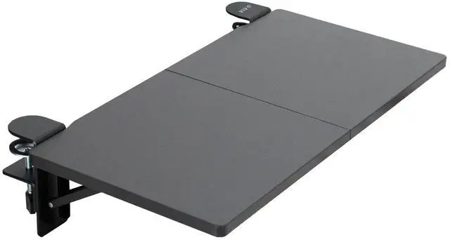 Main image of VIVO Black Clamp-on 24" x 12" Desk Extension, Accessory Platform, Keyboard Tray