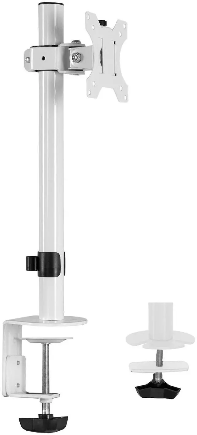 Main image of VIVO White Single Monitor Adjustable Tilt Desk Mount for 1 LCD Screen up to 38"