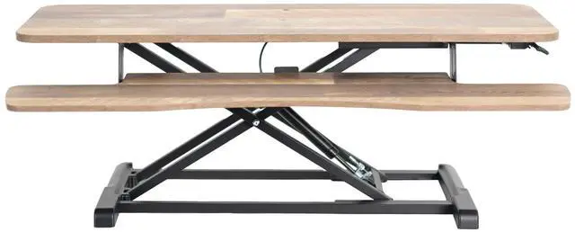 Main image of VIVO Reclaimed Wood Height Adjustable 42" Standing Desk Riser Sit Stand Tabletop