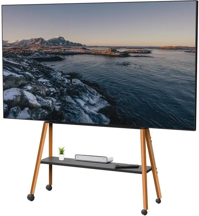 Main image of VIVO Rolling Easel Studio TV Floor Stand with Shelf, Fits 43" to 75" Screens