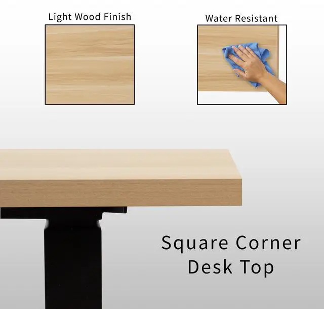 Alt view image 5 of 7 - VIVO Electric 78" x 55" Stand Up Corner Desk, Light Wood Table Tops, White Frame