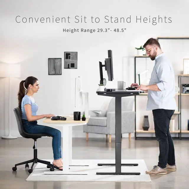 Alt view image 4 of 7 - VIVO Electric 43 x 24 Stand Up Desk | Dark Gray Table Top, Black Frame
