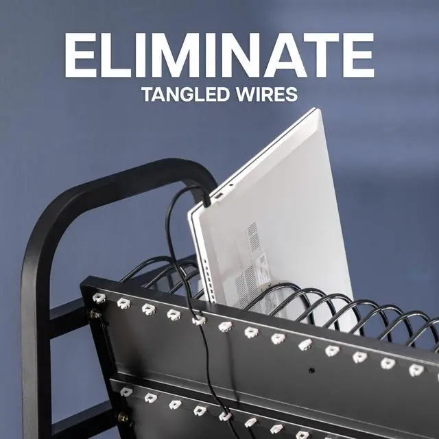 Alt view image 7 of 7 - VIVO Black 16-Device Mobile Open Charging Cart