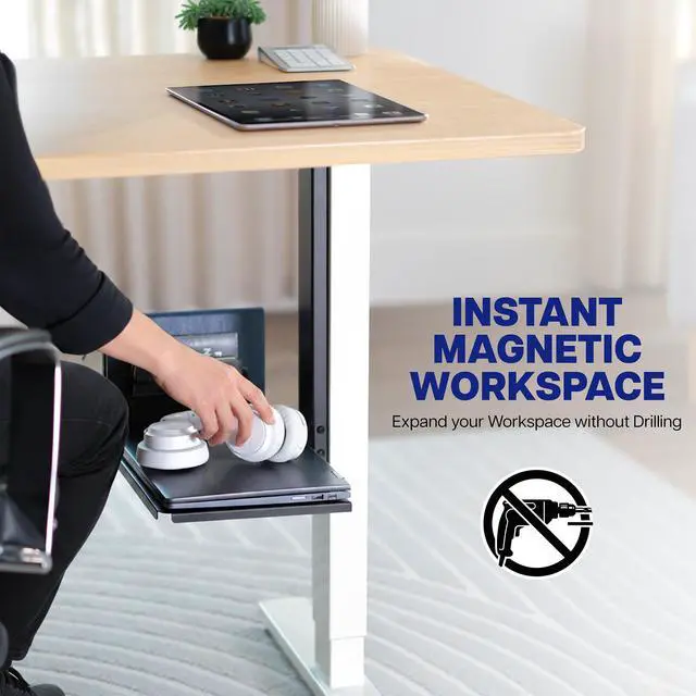 Alt view image 3 of 7 - VIVO 16 x 19 Magnetic Shelf, Multi Purpose Platform, Hands-Free Compact Desk