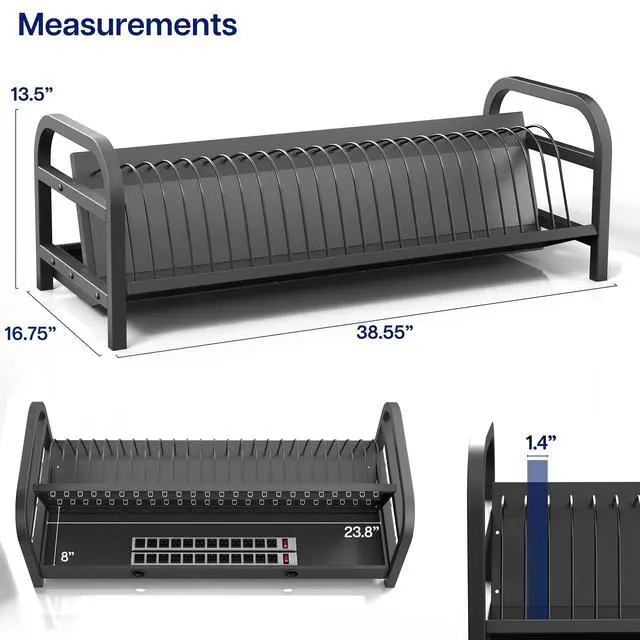 Alt view image 3 of 7 - VIVO 24-Bay Laptop and Tablet Open Charging Station, Multiple Devices up to 14