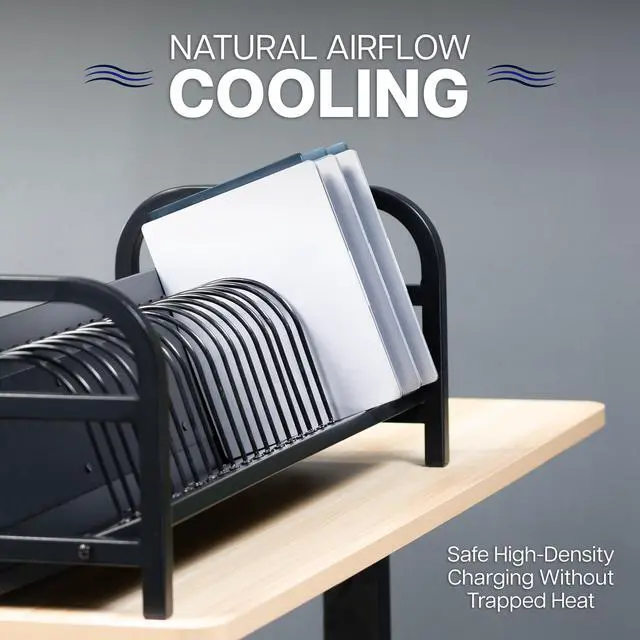 Alt view image 7 of 7 - VIVO 24-Bay Laptop and Tablet Open Charging Station, Multiple Devices up to 14