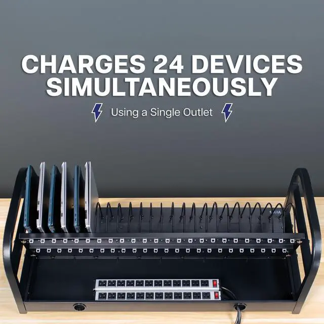 Alt view image 6 of 7 - VIVO 24-Bay Laptop and Tablet Open Charging Station, Multiple Devices up to 14