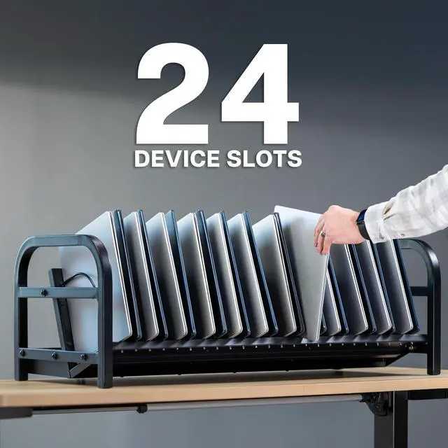 Alt view image 5 of 7 - VIVO 24-Bay Laptop and Tablet Open Charging Station, Multiple Devices up to 14