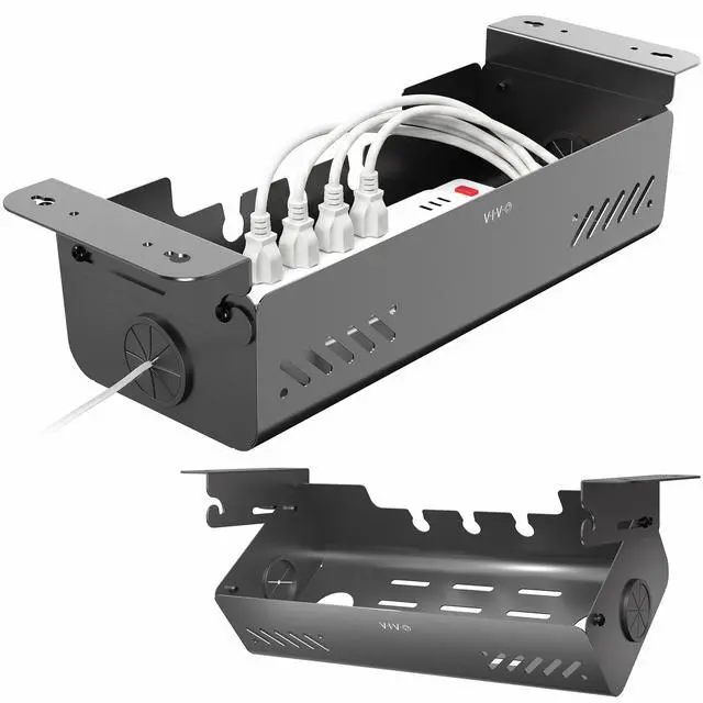 Main image of VIVO Under-Desk 19.4" Screw-On Cable Management Box, Flip-Open Lid, Holds 11lbs