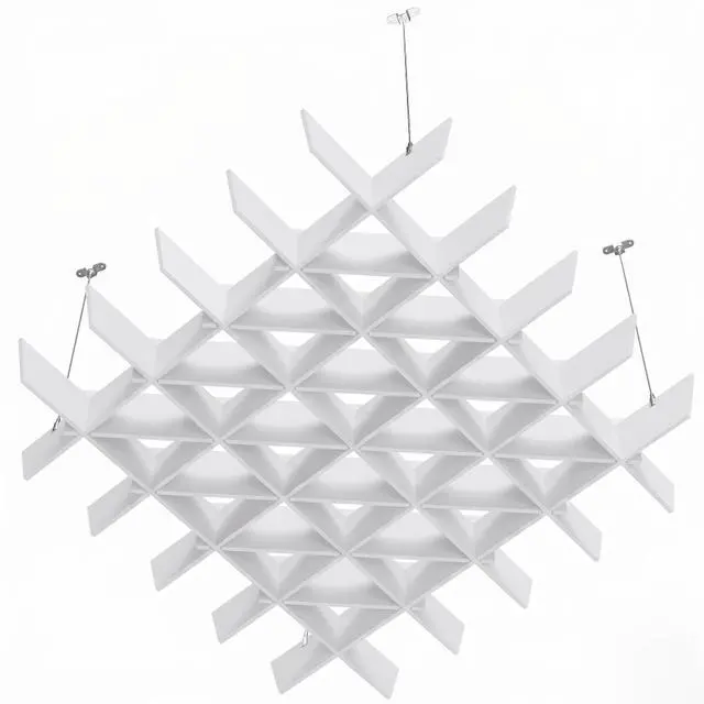 Main image of VIVO Acoustic Ceiling Waffle Panel, 45" x 45" Hanging Sound Absorber, White