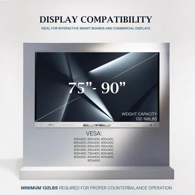 Alt view image 3 of 7 - VIVO PRO 75-90 Manual Height Adjustable TV and Display Wall Mount