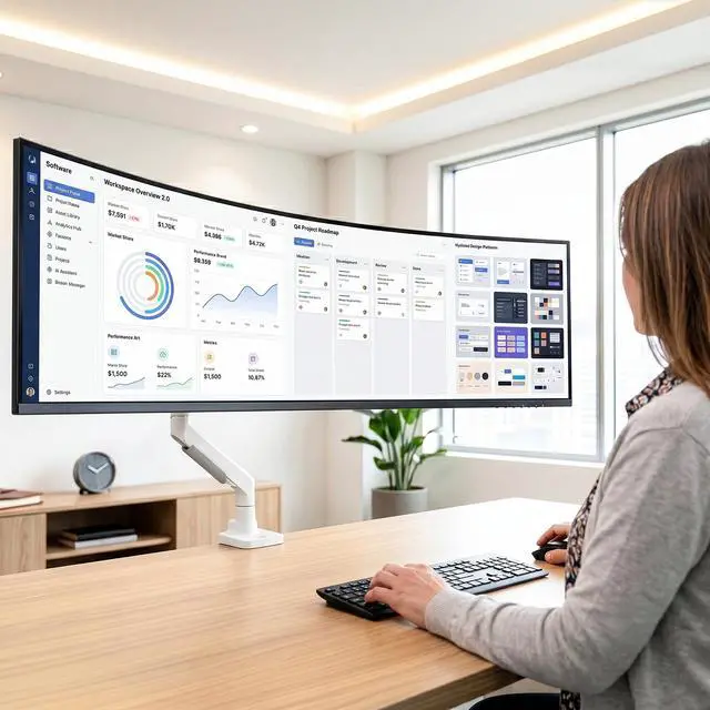 Alt view image 2 of 7 - VIVO PRO Pneumatic Single Ultrawide Monitor Mount, 24-57 Screens, 59.4 lbs