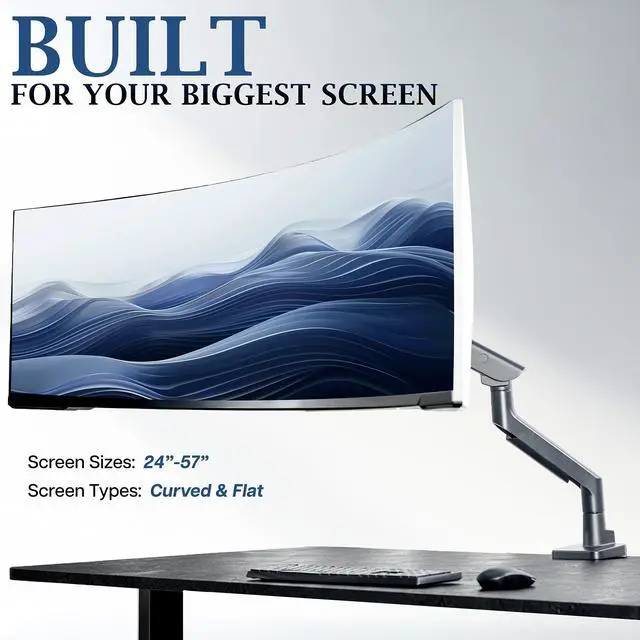 Alt view image 4 of 7 - VIVO PRO Pneumatic Single Ultrawide Monitor Mount, 24-57 Screens, 59.4 lbs