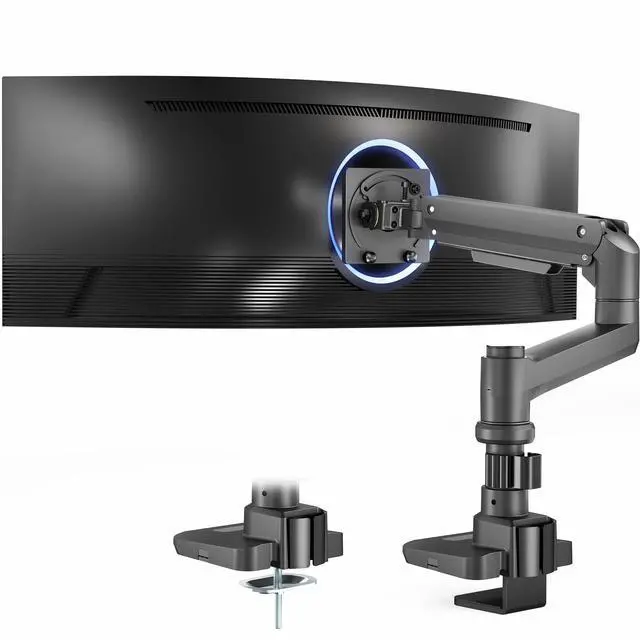 Main image of Single Ultra Wide Monitor Pneumatic Spring Desk Mount Stand, Max VESA 100x100