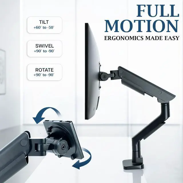 Alt view image 6 of 7 - VIVO PRO Pneumatic Single Ultrawide Monitor Mount, 24-57 Screens, 59.4 lbs