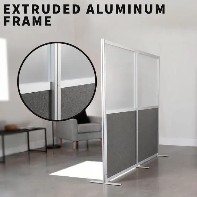 Alt view image 6 of 7 - VIVO Modular Wall System, 2 PET/Acrylic Panels, Modern Office Cubicle Dividers