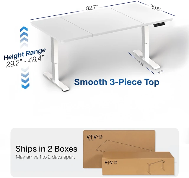 Alt view image 4 of 7 - VIVO Electric 83 x 30 Stand Up Desk Workstation, White Table Top, White Frame