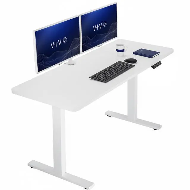Main image of VIVO Electric 60 x 24 Stand Up Desk | White Table Top, White Frame