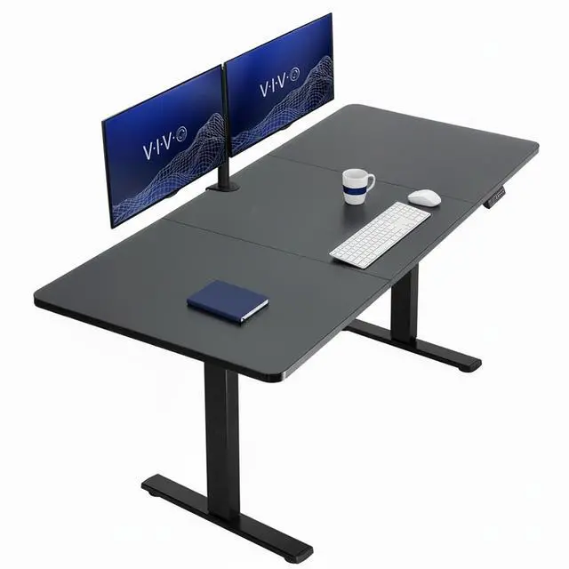 Main image of VIVO Electric 71 x 30 Stand Up Desk Workstation, Black Table Top, Black Frame
