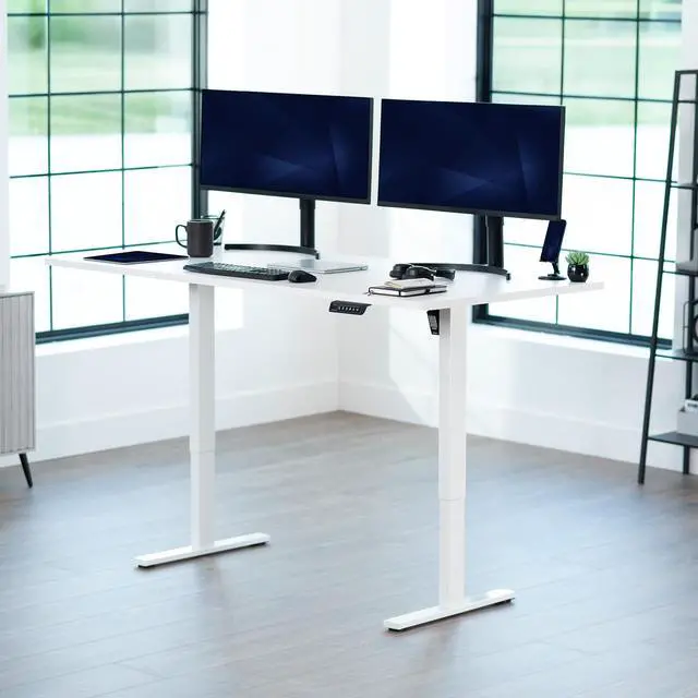 Alt view image 2 of 7 - VIVO Electric 71 x 36 Stand Up Desk, White Table Top, White Frame