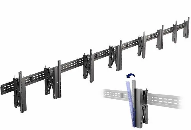 Main image of VIVO Pop-Out 1x4 Video Wall Mount, Quad TV Wall Mount 4 TV Screens 37-65