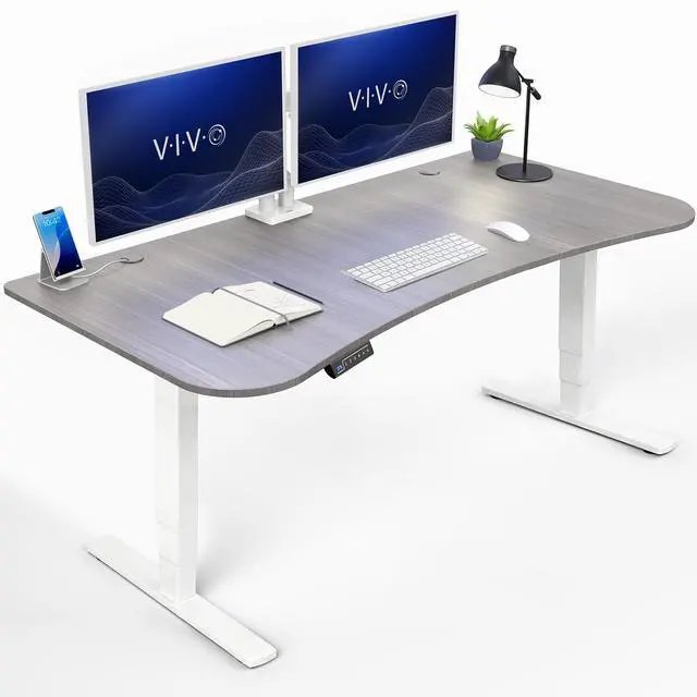 Main image of VIVO Dark Gray / White 63 x 32 Electric Height Adjustable Stand Up Desk