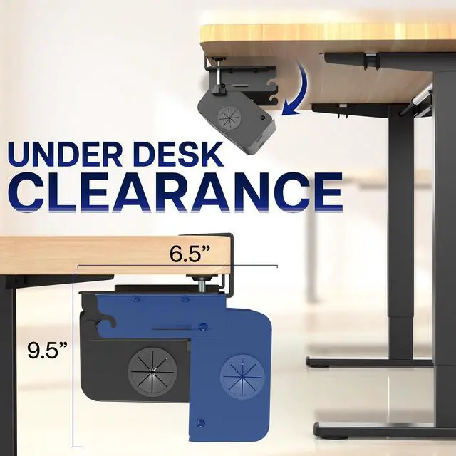 Alt view image 7 of 7 - VIVO 19" Clamp-On Under-Desk Cable Management Box, Flip-Open Lid, Holds 11lbs