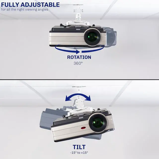Alt view image 7 of 7 - VIVO Metal Drop Ceiling Projector Mount with Scissor Clamp, Holds 29.7 lb