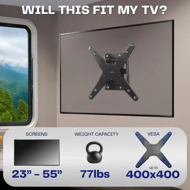 Alt view image 4 of 7 - VIVO Locking RV 23" to 55" TV Screen Mount with Articulating Arm