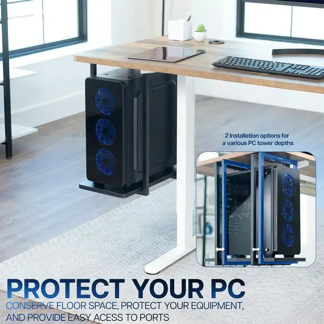 Alt view image 5 of 7 - VIVO Large Under Desk PC Shelf Mount