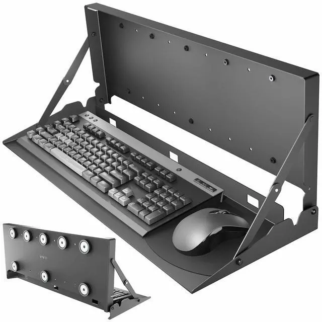 Main image of VIVO 24 Black Magnetic Flip Down Keyboard Tray Mount, Foldable Keyboard Tray