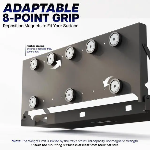 Alt view image 3 of 7 - VIVO 24 Black Magnetic Flip Down Keyboard Tray Mount, Foldable Keyboard Tray