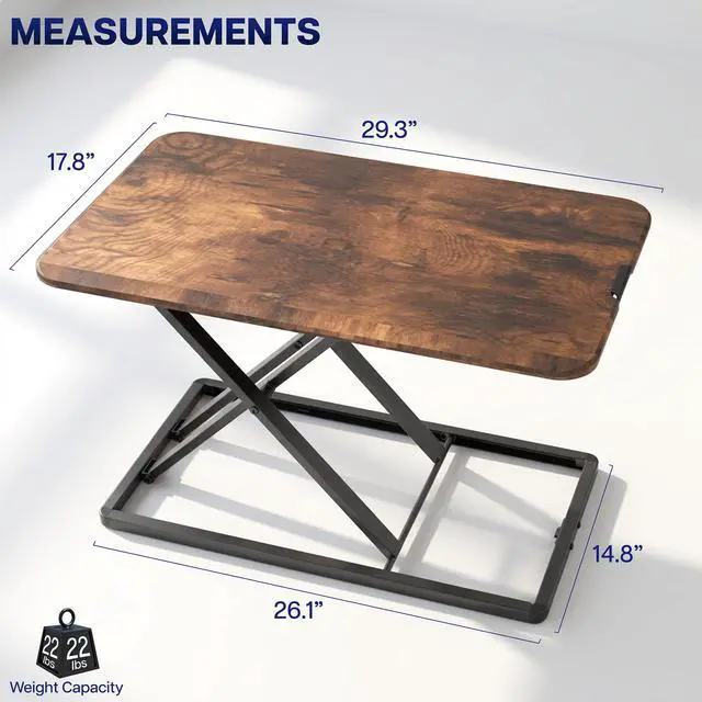 Alt view image 3 of 7 - VIVO Economy Height Adjustable 29" Standing Desk Sit Stand Desktop Monitor Riser