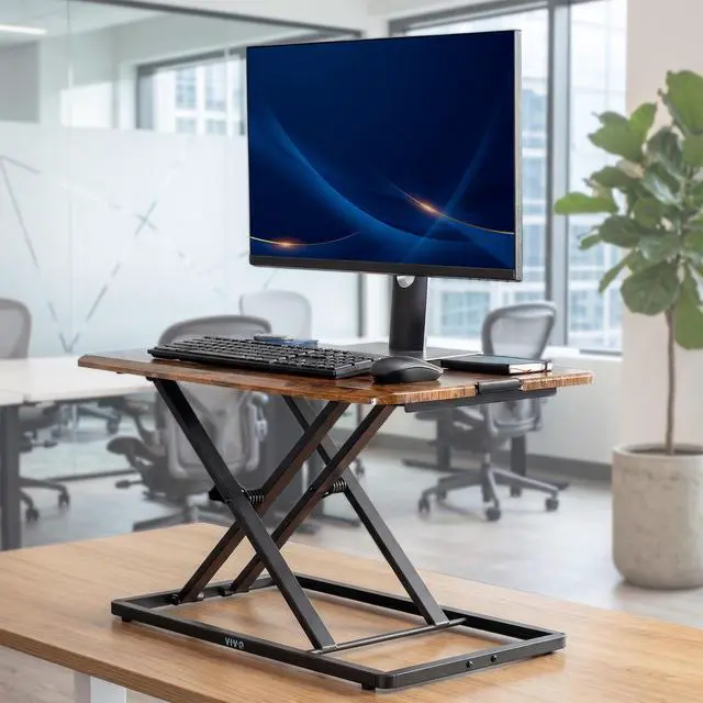 Alt view image 6 of 7 - VIVO Economy Height Adjustable 29" Standing Desk Sit Stand Desktop Monitor Riser