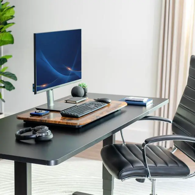 Alt view image 7 of 7 - VIVO Economy Height Adjustable 29" Standing Desk Sit Stand Desktop Monitor Riser