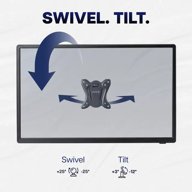 Alt view image 6 of 7 - VIVO Compact Tilt Swivel TV Wall Mount for 1332" Screens, Low Profile Mount