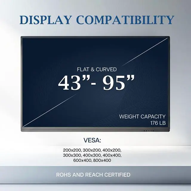 Alt view image 3 of 7 - VIVO PRO Premium Tilting Large TV Wall Mount, 43-95 Screens, Holds 176 lbs